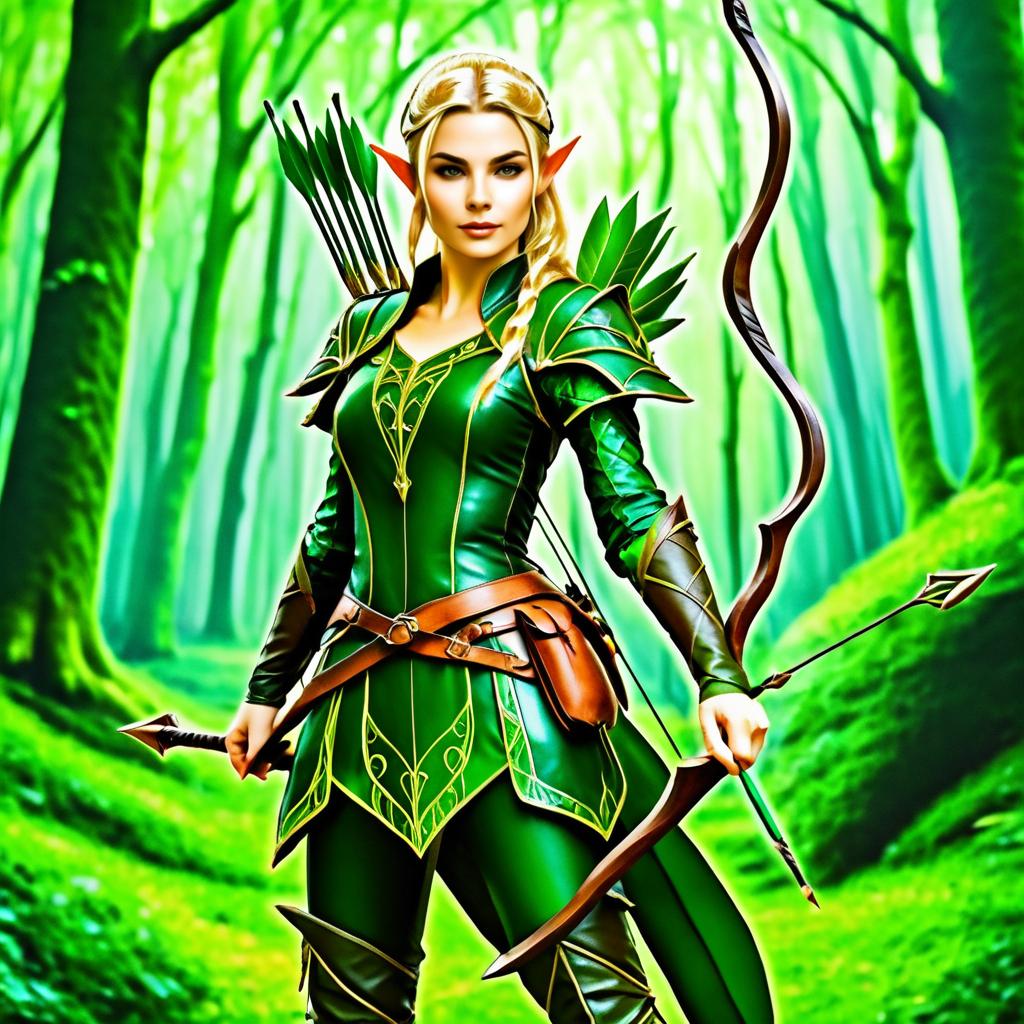 Charming Elven Archer in Enchanted Forest