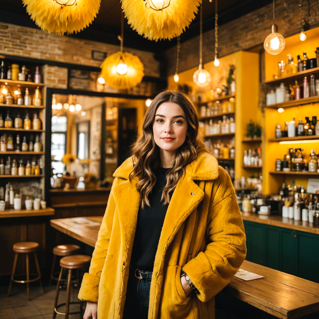 Trendy Student in Bohemian Coffee Shop