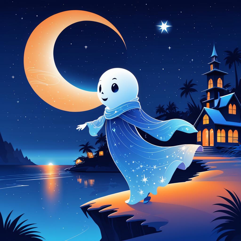 Charming Ghost on a Nighttime Island