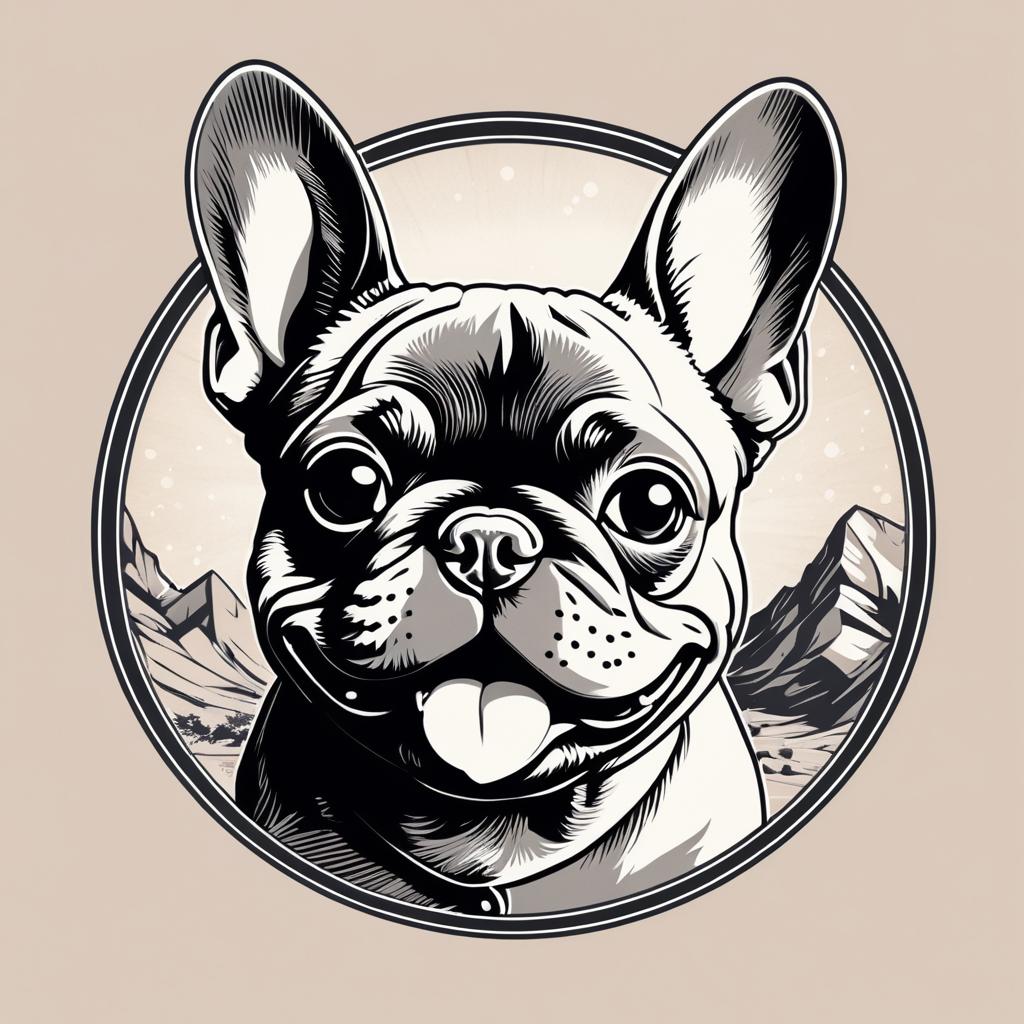 Kawaii French Bulldog Geologist Illustration