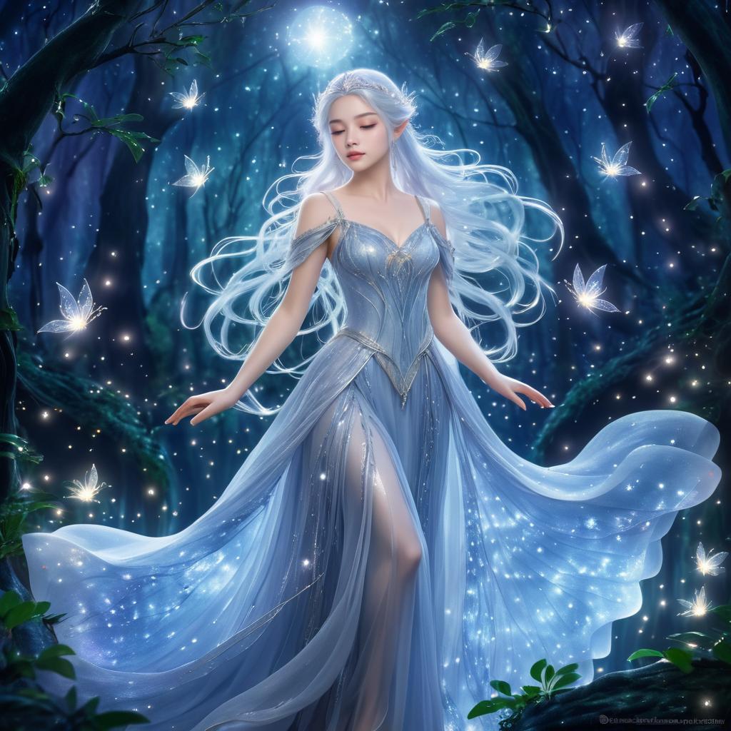 Ethereal Elven Princess in Enchanted Twilight