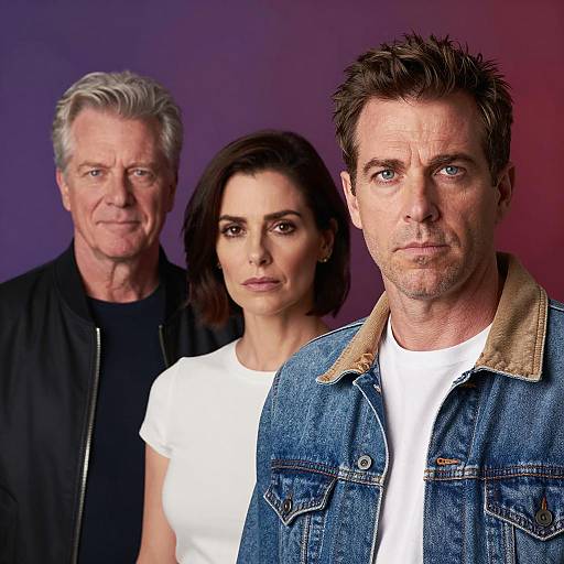 Dramatic Trio Against Gradient Backdrop