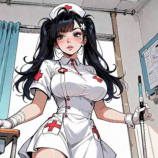 Anime Nurse in White Uniform