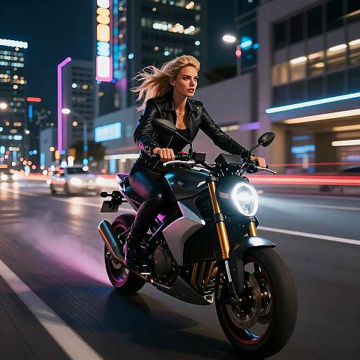 Angela Musk on Neon Cyberpunk Ride