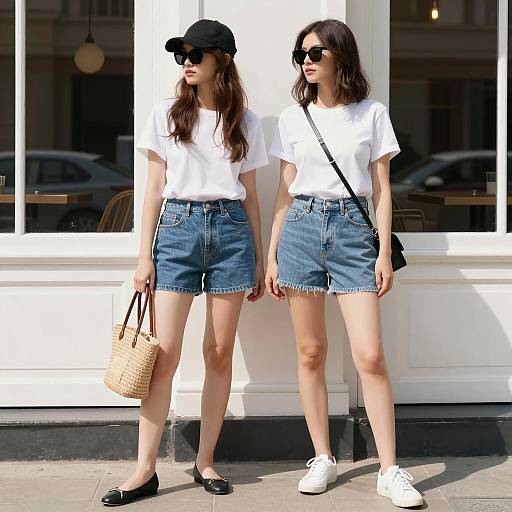 Fashionable Women at a Storefront
