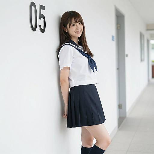 Japanese Schoolgirl in Sailor Uniform
