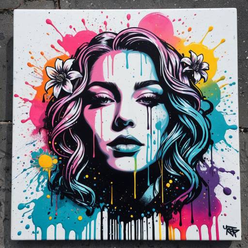 Vibrant Flower Siren Graffiti Art