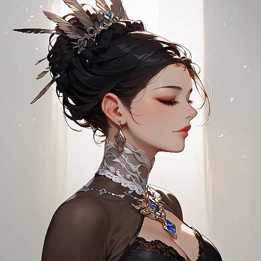 Gothic Party Woman in Red Lace