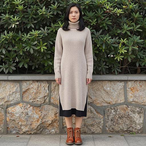 Photorealistic Woman in Casual Frock Sweater