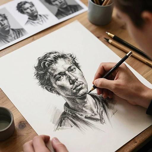 Artist Crafting Detailed Sketch