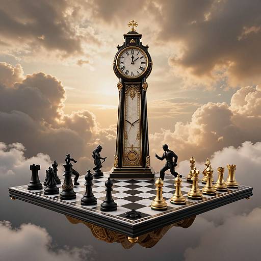 Surreal Clock and Chessboard Duel