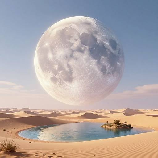 Surreal 3D Desert Moonscape