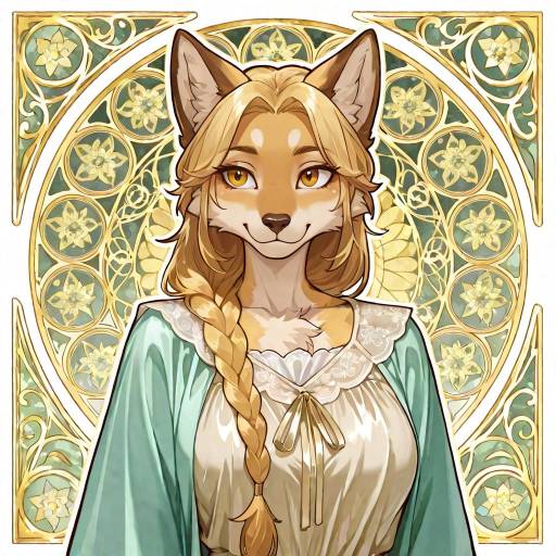 Elegant Art Nouveau Woman in Satin
