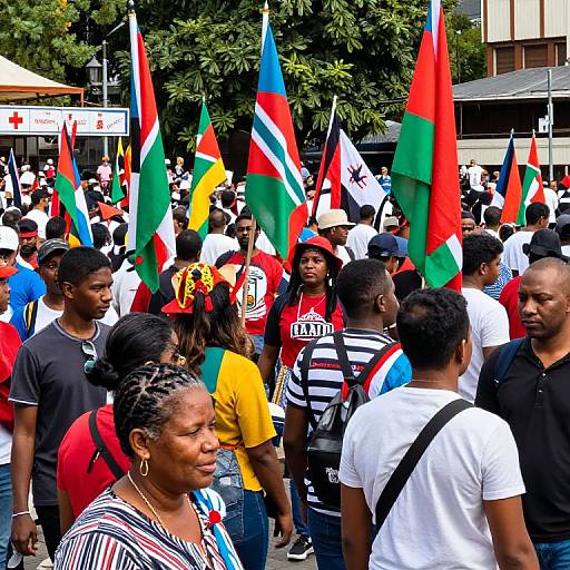 Diverse Crowd Celebrating Cultural Heritage