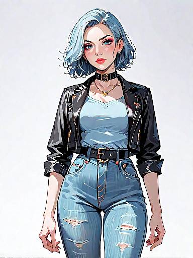 Stylish Denim Woman in Casual Look