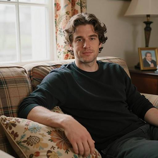Relaxing Man in Cozy Indoor Setting