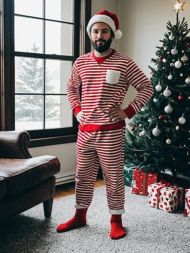 Cozy Christmas Pajamas by the Tree