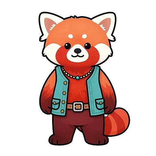 Boho Chic Red Panda Character Concept