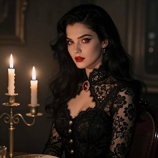 Mysterious Femme Fatale in Noir Setting