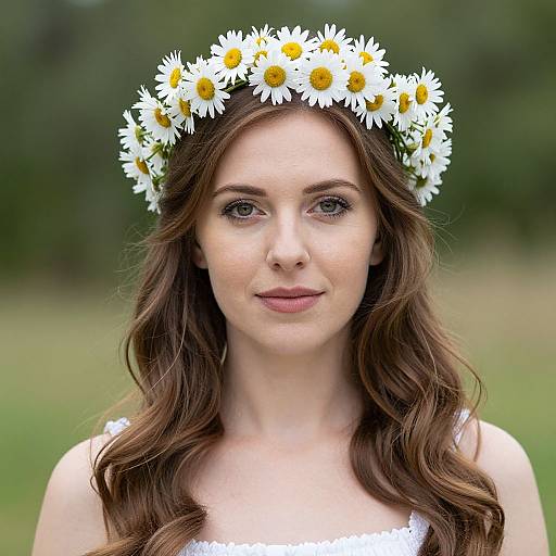 Wise Woman Wearing Daisy Crown