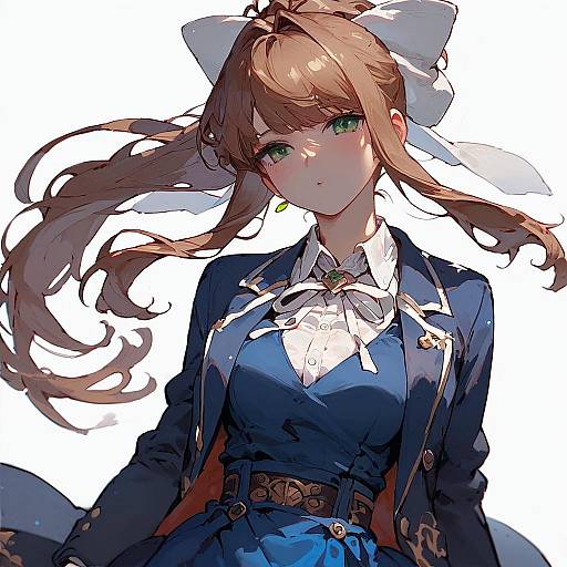 Anime Girl Monika in Blazer Outfit