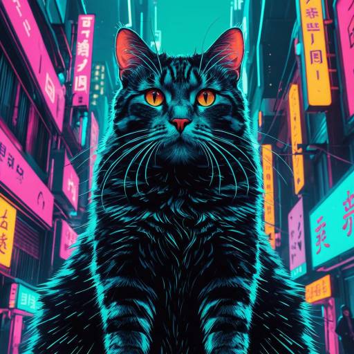 Vibrant Neon Noir Fusion Illustration Vibrant Neon Noir Fusion Illustration