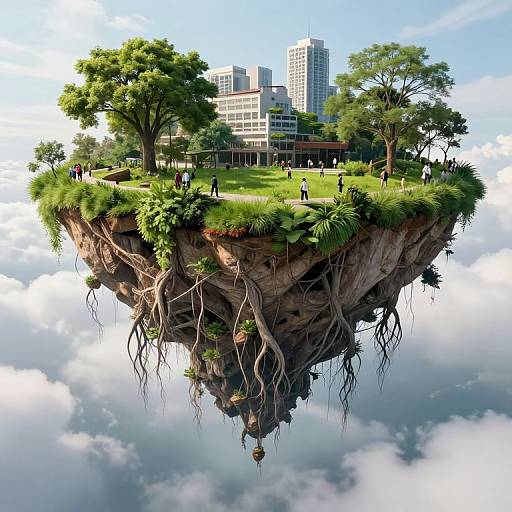 Floating Island with Urban-Nature Harmony