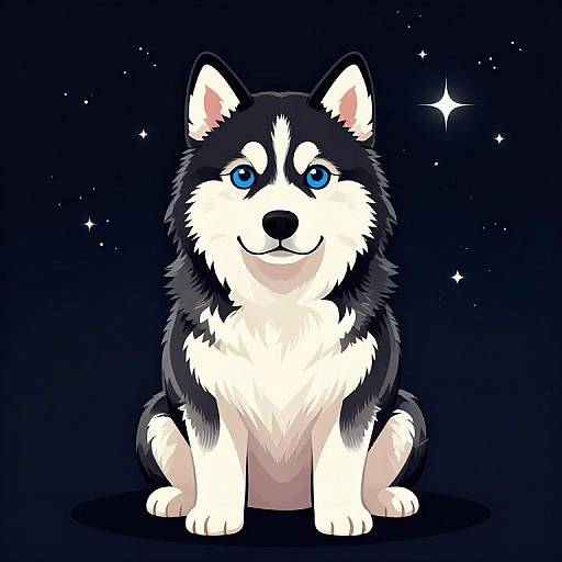 Pomsky Puppy Manga Style Illustration