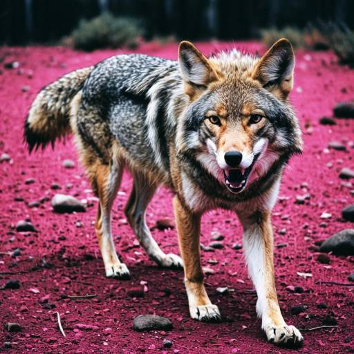 Chaotic Pink Badass Coyote Illustration Chaotic Pink Badass Coyote Illustration