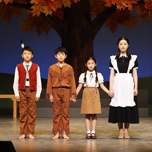 Children on Stage in Festive Costumes