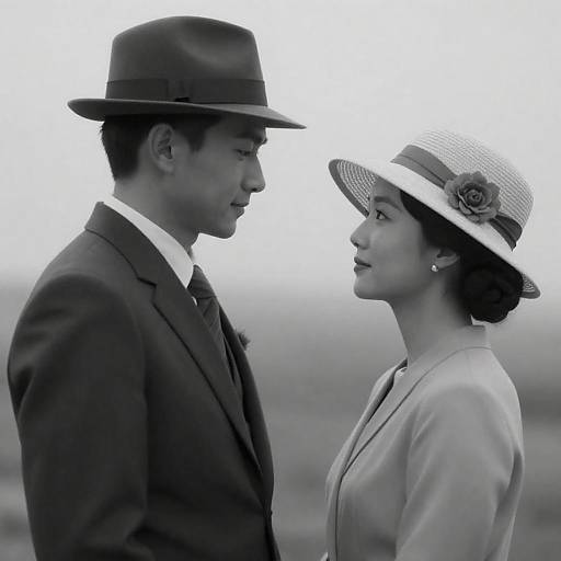 Vintage Black-and-White Couple Portrait