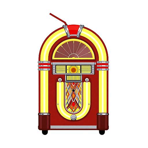 Retro-Futuristic Neon Jukebox Illustration