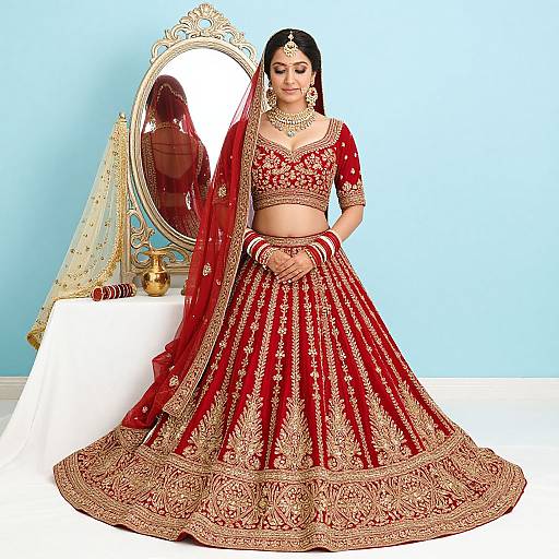 Vibrant Punjabi Wedding Lehenga Display