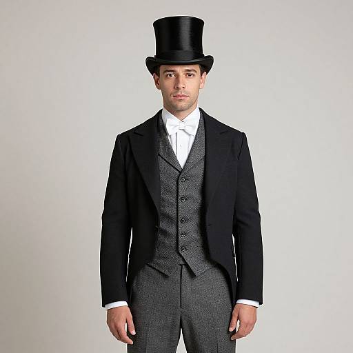 Victorian Caroler Man in Top Hat