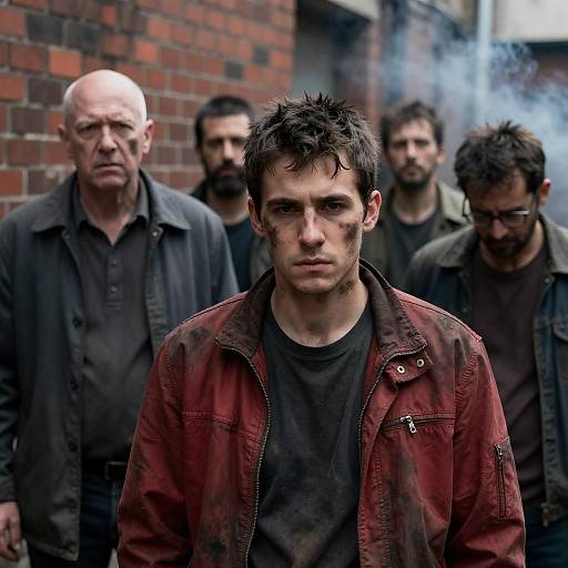 Urban Alley Portrait of Disheveled Men