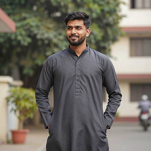 Stylish Young Man in Kurta Pajama