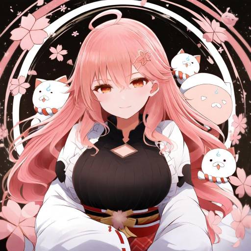 Illustration of 35p (sakura miko), hololive in the style of Arano oki