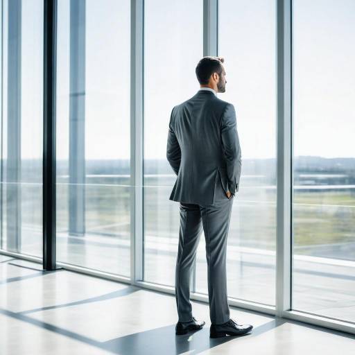 Businessman standing by office window