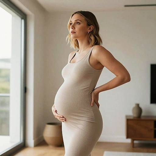 Stylish Maternity in Minimalist Room