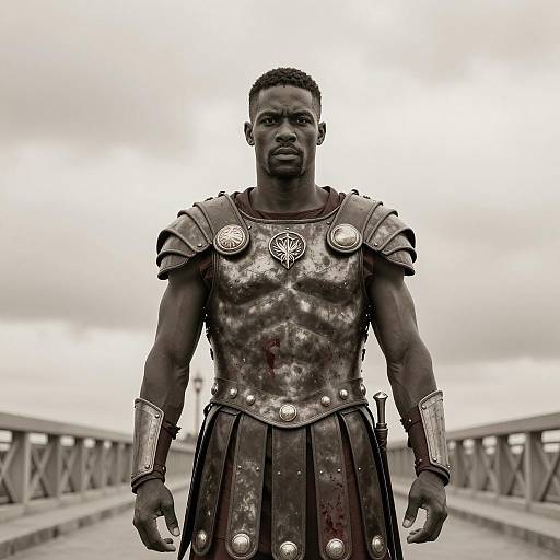 Heroic Warrior on a Bridge