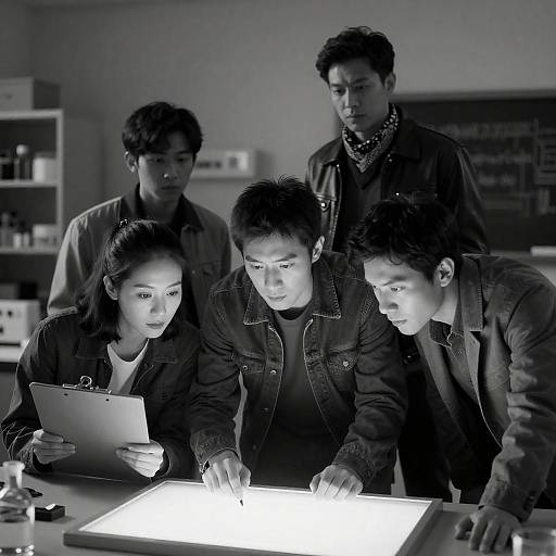 Focused Quartet in Black-and-White Lab