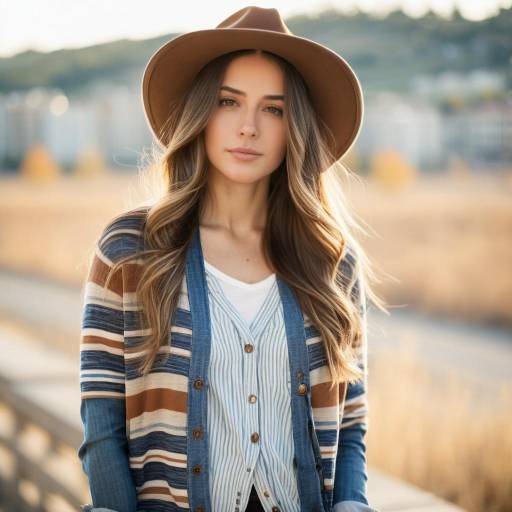 Young Woman in Brown Hat Outdoors