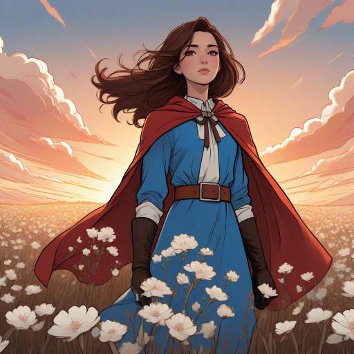 Confident Youth in Sunset Field
