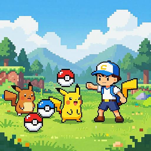Pixel Art Pokemon Trainer Adventure