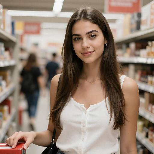 Candid Young Woman in Store