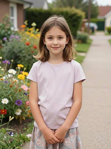 Sunny Garden Portrait of Young Girl