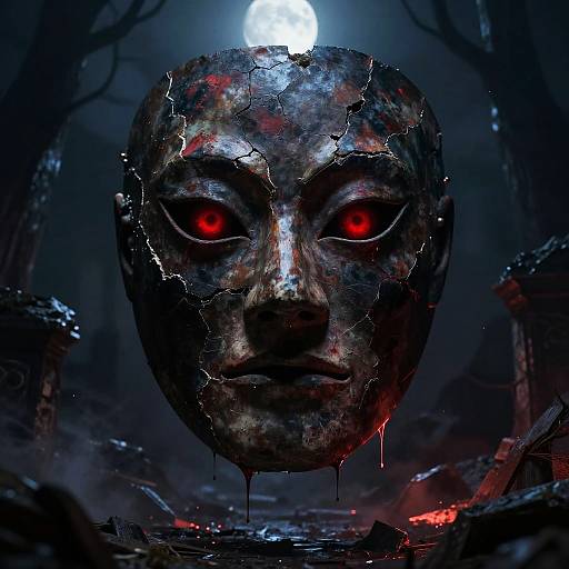 Evil Eyes Behind Ancient Mask