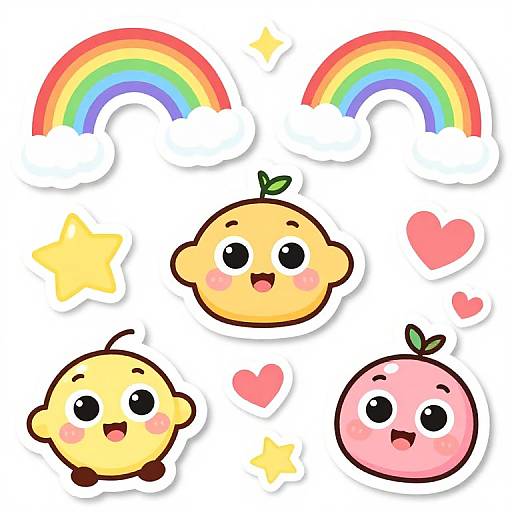 Cute Cartoon Character Sticker Set