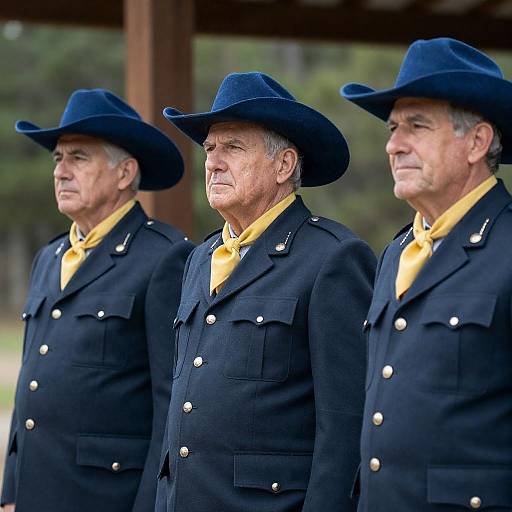 Three Men in Cowboy Hats Portrait
