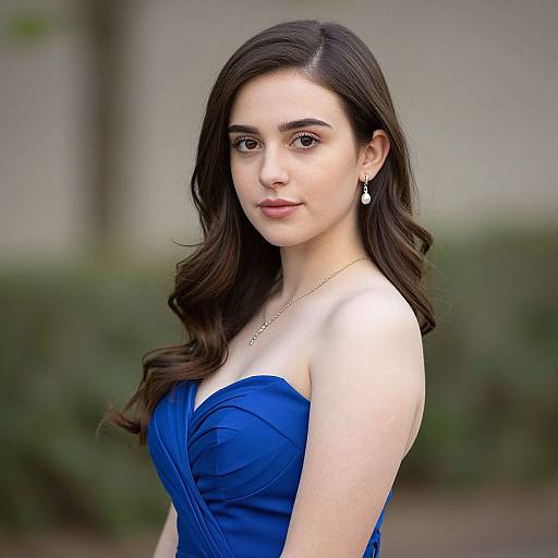 Royal Blue Strapless Prom Dress Girl